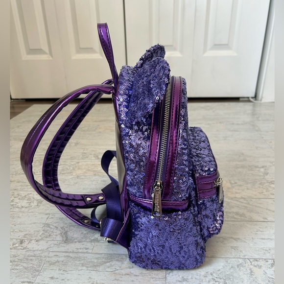 Disney Parks Loungefly Purple Potion Sequined Mini Backpack RARE - Picture 5 of 17